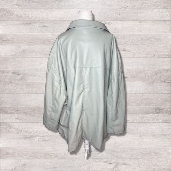 ASOS CURVE oversized faux leather quilted lined jacket size 26 - Picture 4 of 8